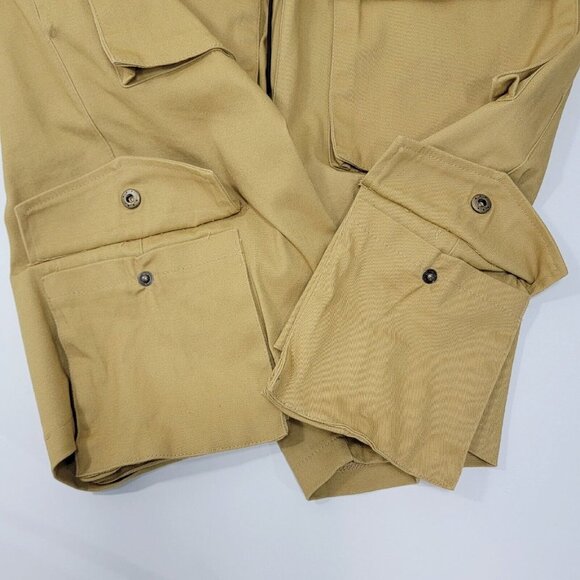 Grindhouse Denim Mens Cargo Shorts Size Large Tan Khaki Drawstring Waist Stretch - Picture 5 of 13